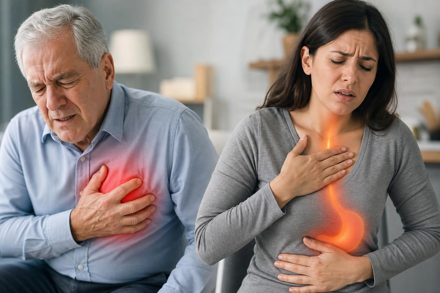 Como saber se a dor no peito é infarto ou refluxo?