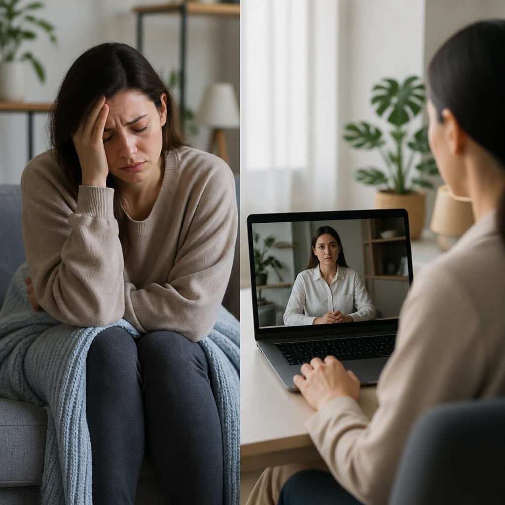 Quais são os sinais iniciais de depressão e quando buscar ajuda online?