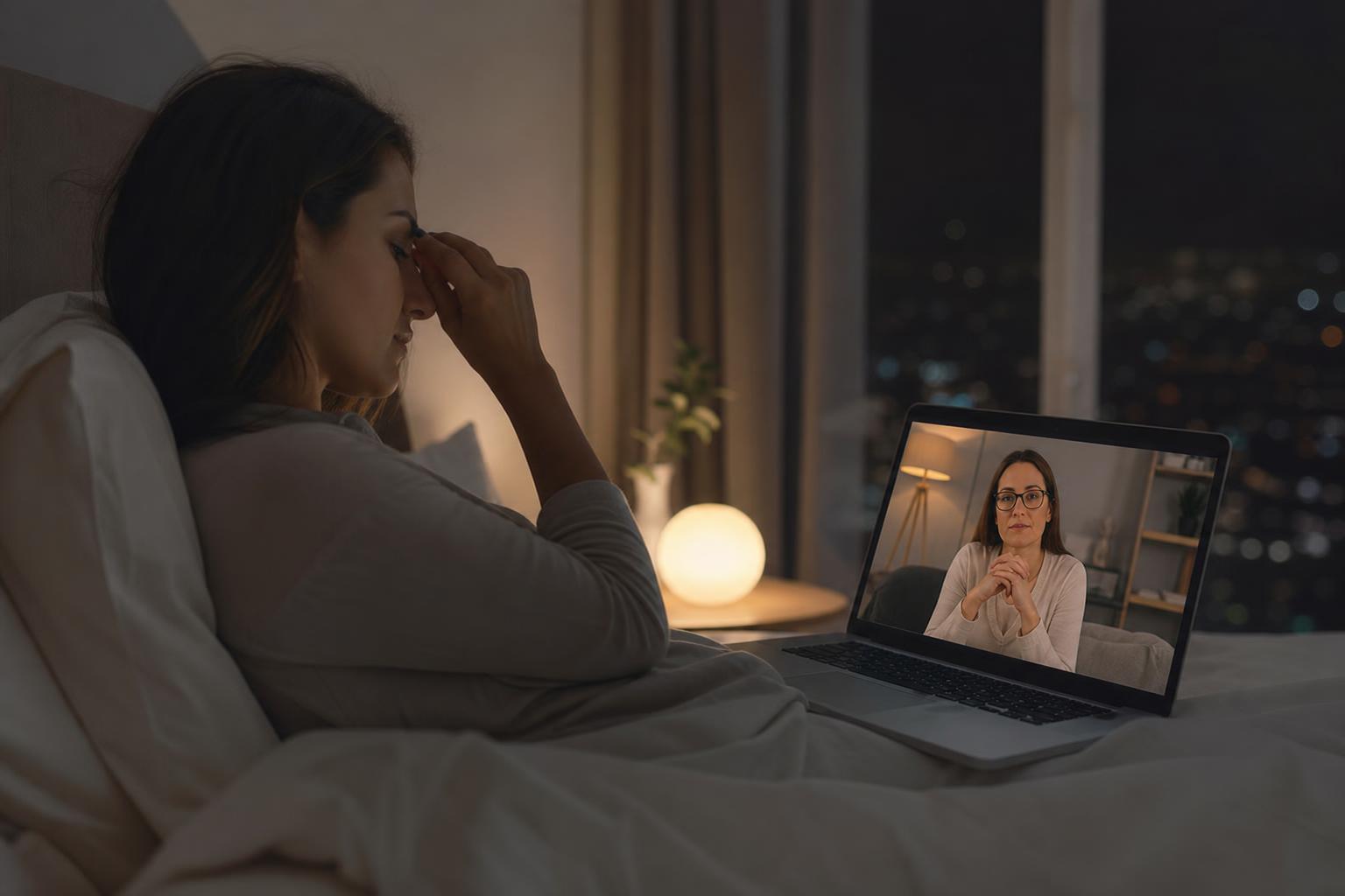 Como a terapia online para mulheres combate a ansiedade noturna?