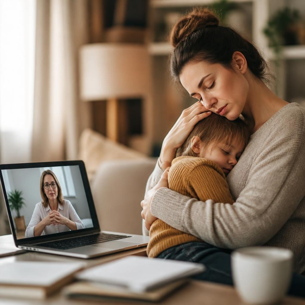 Como a terapia online para mulheres pode ajudar a lidar com a pressão da maternidade solo